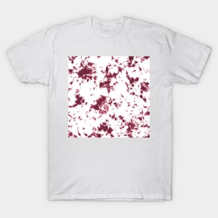 Red wine and white marble - Tie-Dye Shibori Texture T-Shirt